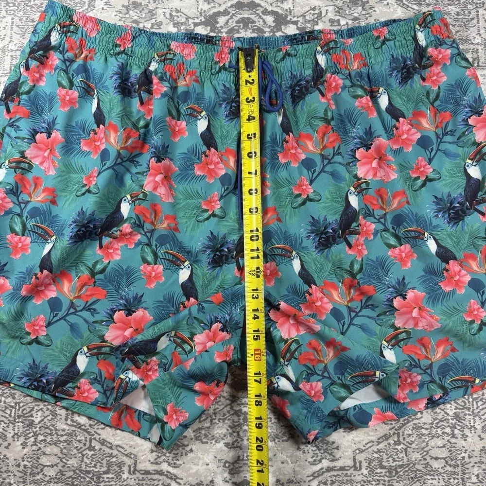 Caribbean Swimwear Men's sz 3XB Toucan Troical Print Swim Trunks Shorts